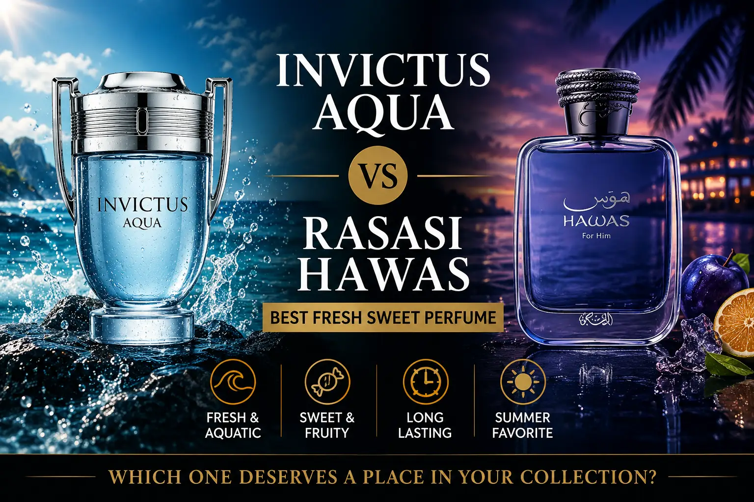 Invictus Aqua vs Hawas – Best Fresh Sweet Perfume